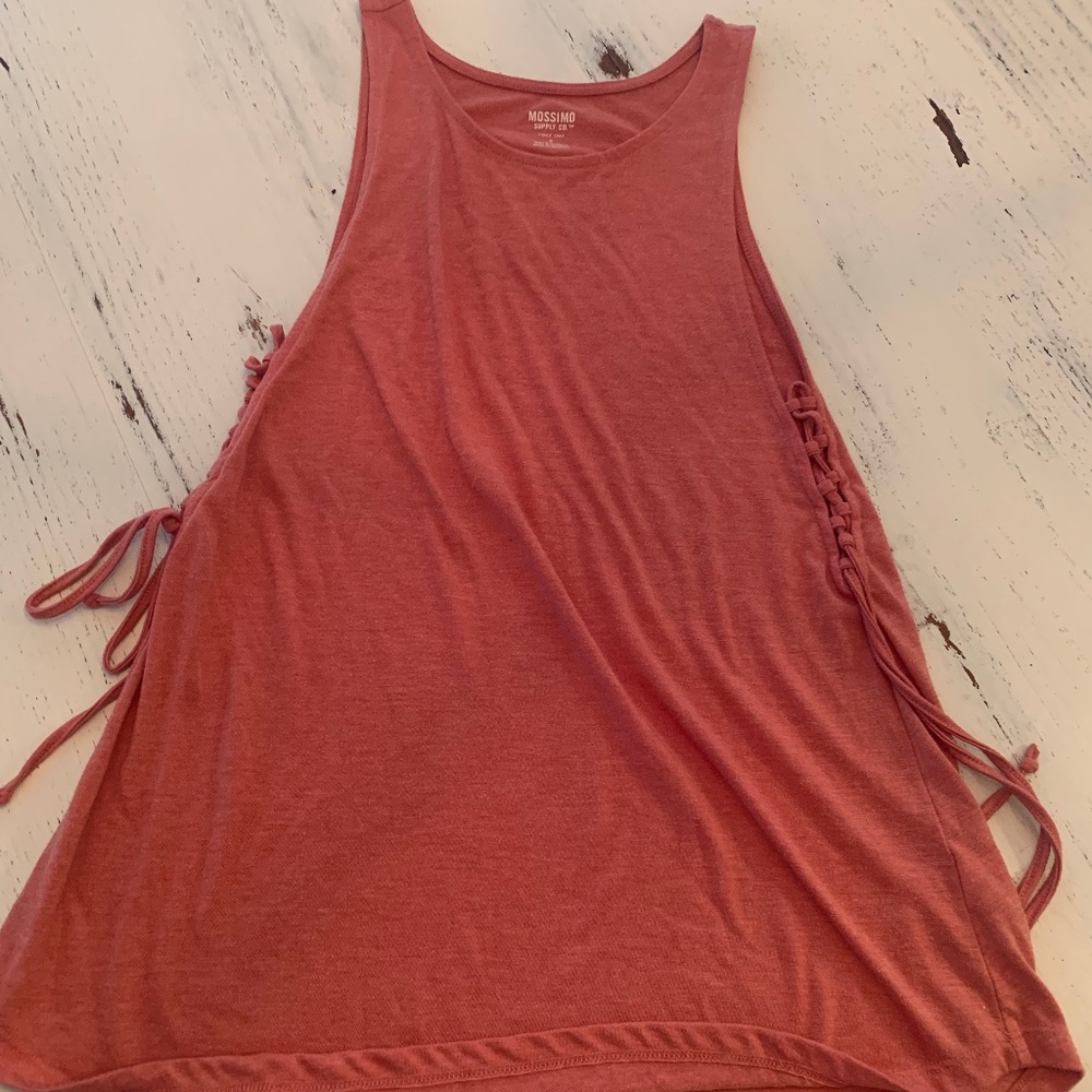 Pink Tank Top Ties on the side